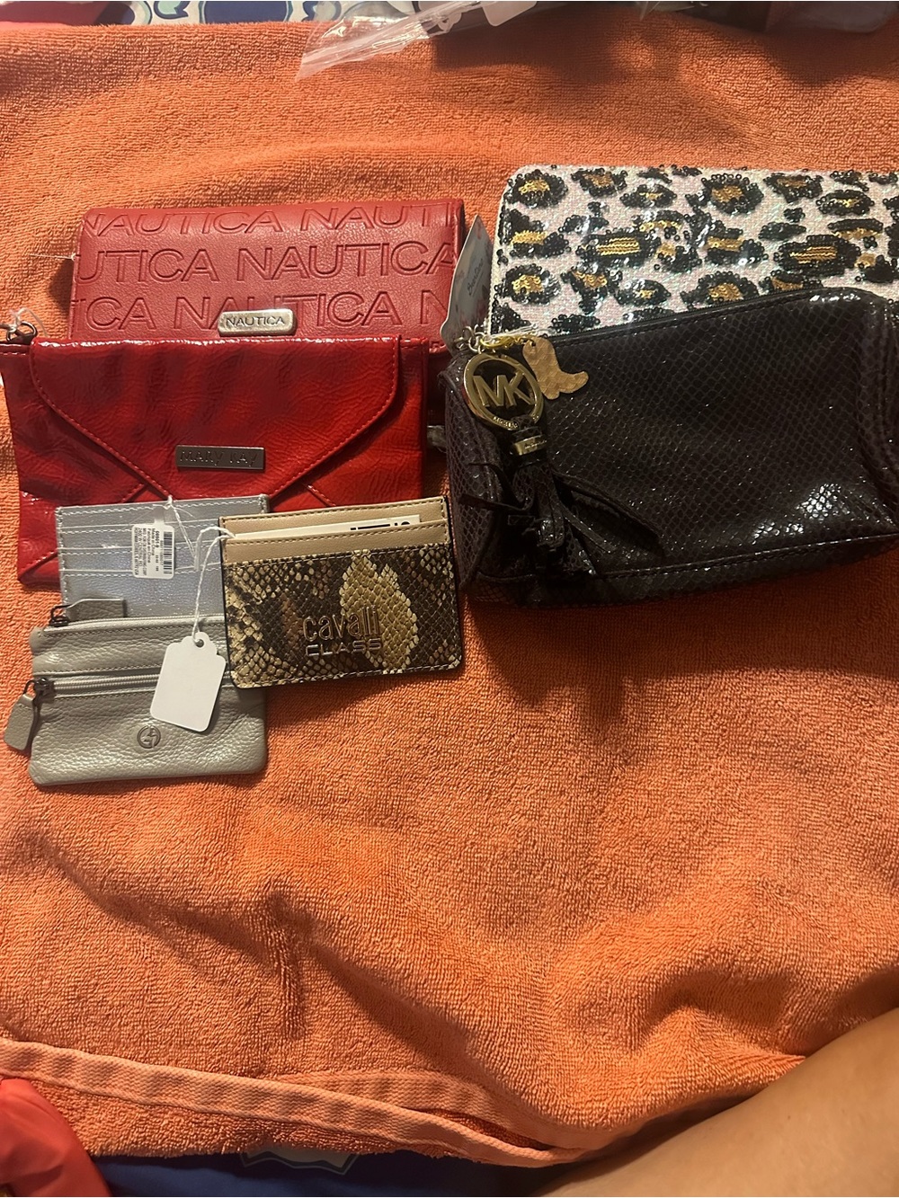 Nautica Red Embossed Leather Wallet - Nautica